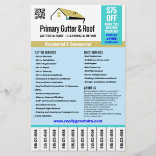 Prospectus 14 Cm X 21,6 Cm Services de toiture et de gouttière Éteignez les n