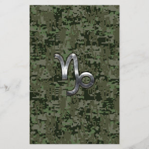 Prospectus 14 Cm X 21,6 Cm Signe du zodiaque Capricorne sur camouflage numéri