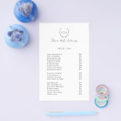 Prospectus 14 Cm X 21,6 Cm Simple Classic Monogram Wreath Elegant Tarifs (Simple)
