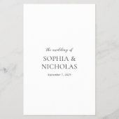 Prospectus 14 Cm X 21,6 Cm Simple noir et blanc Moderne Budget Mariage Menu (Dos)