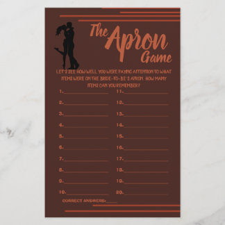 PROSPECTUS 14 CM X 21,6 CM SOMBRE ET TERRE L'APRON SHOWER JEU CARD FLYER