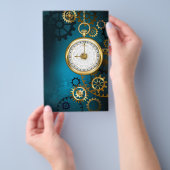 Prospectus 14 Cm X 21,6 Cm Steampunk Arrière - plan turquoise avec Gears (Poignée)