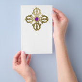 Prospectus 14 Cm X 21,6 Cm Symbole bouddhiste doré Vajra (Poignée)