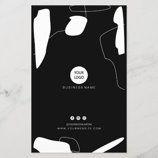 Prospectus 14 Cm X 21,6 Cm Tarif Abstrait noir et blanc (Dos)