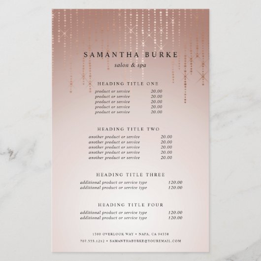 Prospectus 14 Cm X 21,6 Cm Tarification et services de pluie (Devant)