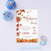 Prospectus 14 Cm X 21,6 Cm Thanksgiving Fall quitte Citrouille Dîner Invitati (Simple)