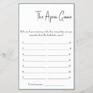 Prospectus 14 Cm X 21,6 Cm The Apron Bridal - Shower Game Flyer
