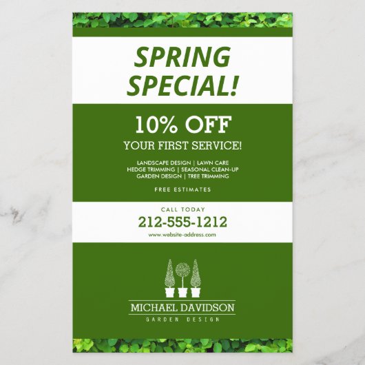 Prospectus 14 Cm X 21,6 Cm Topiary Trio Gardener Paysage Vert/Blanc (Devant)