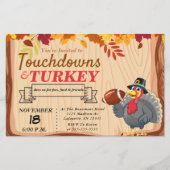 Prospectus 14 Cm X 21,6 Cm Touchdowns et Turquie Thanksgiving Invitation (Devant)
