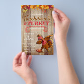 Prospectus 14 Cm X 21,6 Cm Touchdowns et Turquie Thanksgiving Invitation (Poignée)