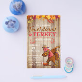 Prospectus 14 Cm X 21,6 Cm Touchdowns et Turquie Thanksgiving Invitation (Simple)