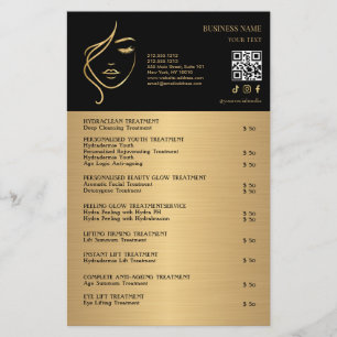 Prospectus 14 Cm X 21,6 Cm TRAITEMENTS DU VISAGE Brochure du salon de beauté