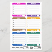 Prospectus 14 Cm X 21,6 Cm Trivia gaming 50 questions answer sheets (Dos)