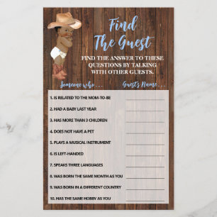 Prospectus 14 Cm X 21,6 Cm Trouvez la carte de jeu Baby shower Guest AA Cowbo