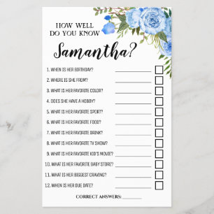 Prospectus 14 Cm X 21,6 Cm Tu connais bien maman Baby shower carte de jeu