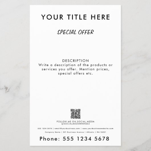 Prospectus 14 Cm X 21,6 Cm Vente promotionnelle professionnelle Code QR (Devant)