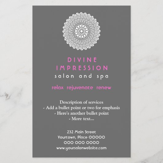 Prospectus 14 Cm X 21,6 Cm Verticale rose divine d'impression (Devant)