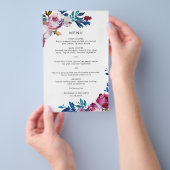 Prospectus 14 Cm X 21,6 Cm Vibrant Floral Moderne Budget Mariage Menu (Poignée)