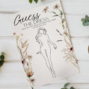 Prospectus 14 Cm X 21,6 Cm Vintage minuscule Floral Bridal Game Guess Dress