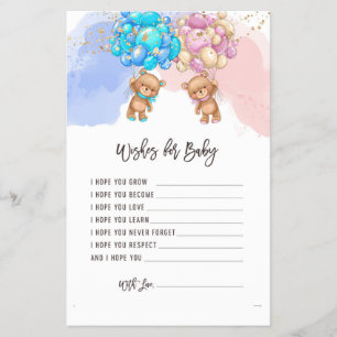 Prospectus 14 Cm X 21,6 Cm Voeux Pour Bébé Genre Reveal Jeu