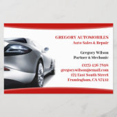 Prospectus 14 Cm X 21,6 Cm Voitures automatiques (Devant)