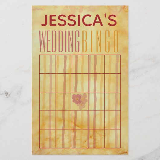 Prospectus 14 Cm X 21,6 Cm Wedding shower BINGO Design influencé par l'Asie (Devant)
