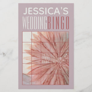 Prospectus 14 Cm X 21,6 Cm Wedding shower BINGO Lovely In Pink et Lavenders