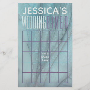 Prospectus 14 Cm X 21,6 Cm Wedding shower BINGO Turquoise et Lavenders