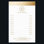 Prospectus 14 Cm X 21,6 Cm White Gold Stripe Monogramme Circle Flyer<br><div class="desc">Élégant,  blanc,  or stripe,  circle,  flyer,  monogramme. There est no shine or texture. Edit your product in minutes by entering your data. You can change the font,  color and position by personalizing more.</div>