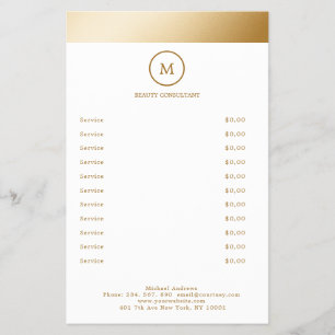 Prospectus 14 Cm X 21,6 Cm White Gold Stripe Monogramme Circle Flyer