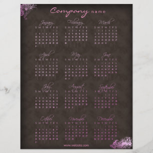 Prospectus 21,6 Cm X 24,94 Cm 2010 Calendrier floral rose brun flyer