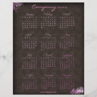 Prospectus 21,6 Cm X 24,94 Cm 2010 Calendrier floral rose brun flyer