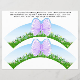 Prospectus 21,6 Cm X 24,94 Cm 2 Papillons Anniversaire Personnaliser Cupcake Wra