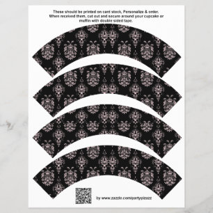 Prospectus 21,6 Cm X 24,94 Cm 4 Cupcakes de Damask Wedding Birthday