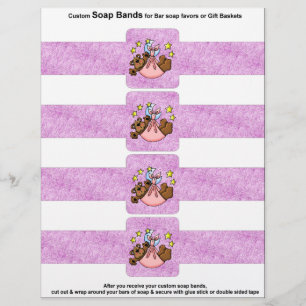 Prospectus 21,6 Cm X 24,94 Cm 4 par feuille Bar Bandes de savon Bébé Fille Fille