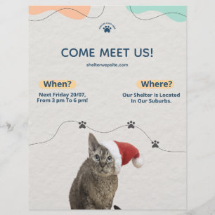 Prospectus 21,6 Cm X 24,94 Cm Adoption d'animaux Affiche de dons pour refuge ani