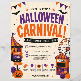 Prospectus 21,6 Cm X 24,94 Cm Affiche de Carnaval d'Halloween