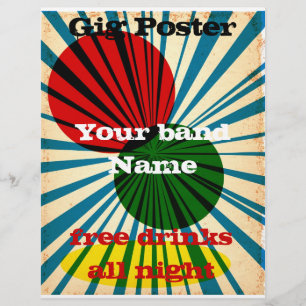 Prospectus 21,6 Cm X 24,94 Cm Affiche de grunge de style rétro