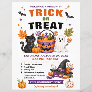 Prospectus 21,6 Cm X 24,94 Cm Affiche de Halloween pour une tournée de trick or