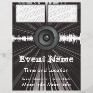 Prospectus 21,6 Cm X 24,94 Cm Affiche de haut-parleur pour événement musical