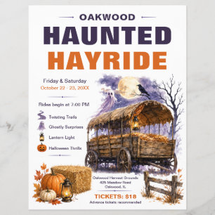 Prospectus 21,6 Cm X 24,94 Cm Affiche de l'événement de la fête d'Halloween du m