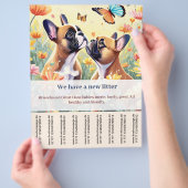 Prospectus 21,6 Cm X 24,94 Cm Affiche de vente de chiot Frenchie (main)