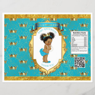 Prospectus 21,6 Cm X 24,94 Cm African American Baby Girl Turquoise Gold Chip Sac