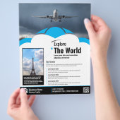 Prospectus 21,6 Cm X 24,94 Cm Agence de Voyage Circulaire Modèle bleu (main)