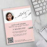 Prospectus 21,6 Cm X 24,94 Cm Agent de signature de notaire photo moderne QR<br><div class="desc">Scénario moderne tendance professionnel juridique certifié notaire avocat consultant droit personnalisé noir et blanc et poussiéreux rose flyer promotionnel avec calligraphie et stylos élégants.                Facile à personnaliser avec votre photo et votre code QR de numérisation généré automatiquement sur votre site Web ou sur les réseaux sociaux.</div>