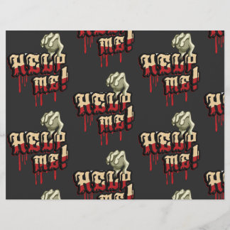 Prospectus 21,6 Cm X 24,94 Cm Aidez-moi avec Zombie Hand Scrapbook Paper