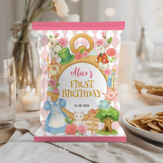 Prospectus 21,6 Cm X 24,94 Cm Alice dans l'Onederland Anniversaire Chip Bag Wrap