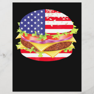 Prospectus 21,6 Cm X 24,94 Cm Amateurs de BBQ Drapeau USA Hamburger 4 juillet