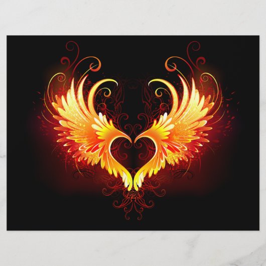 Prospectus 21,6 Cm X 24,94 Cm Angel Fire Heart with Wings (Devant)