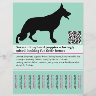 Prospectus 21,6 Cm X 24,94 Cm Annonce de Adoption de Chiot Berger Allemand Perso